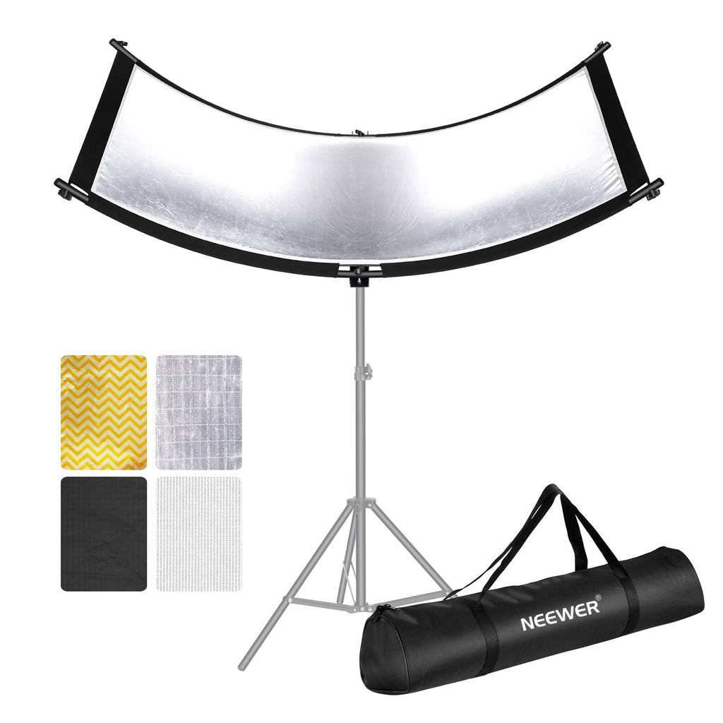 Neewer 39x18Inch/100x45CM Arclight Curved Eyelighter Lighting Clamshell Light Reflector/Diffuse with Carrying Bag