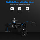 Neewer Cool Ballhead Multi-Function Double Ball Head with Cold Shoe Mount