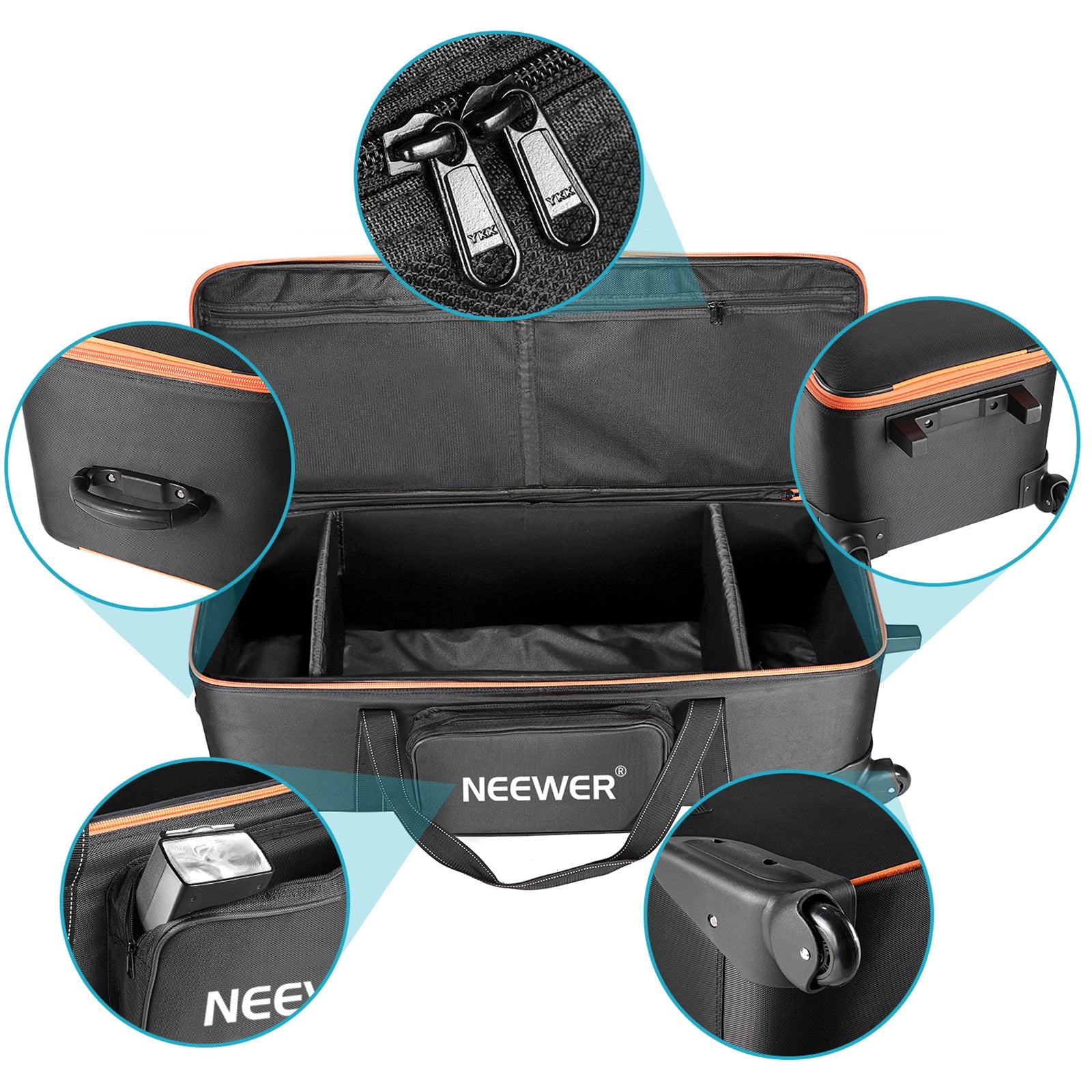 Neewer 38"x15"x11"/96x39x29cm Carry Bag with Wheel for Light Stand,etc - neewer.com