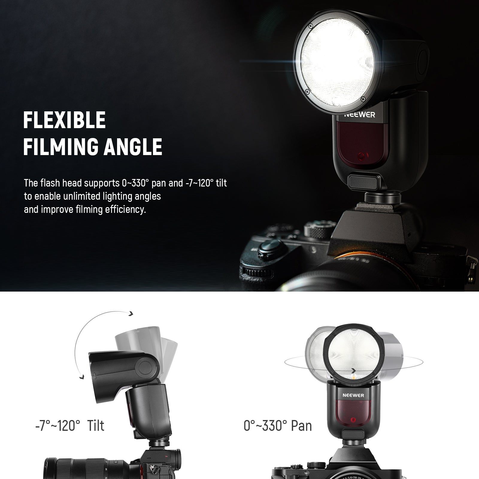 NEEWER Z1-S TTL Round Head Flash Speedlite for Sony Cameras