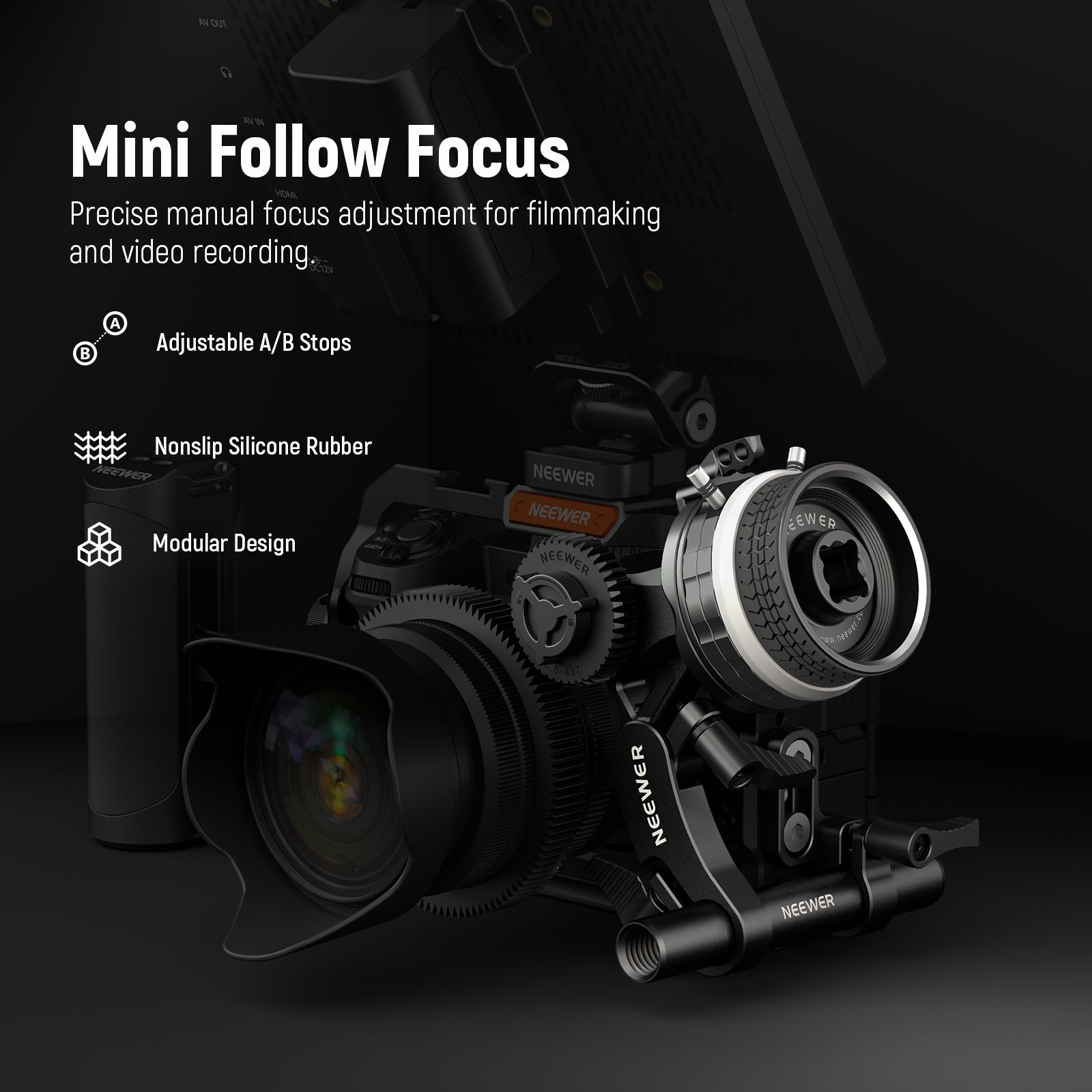 NEEWER PG003 Mini Follow Focus with A/B Stops