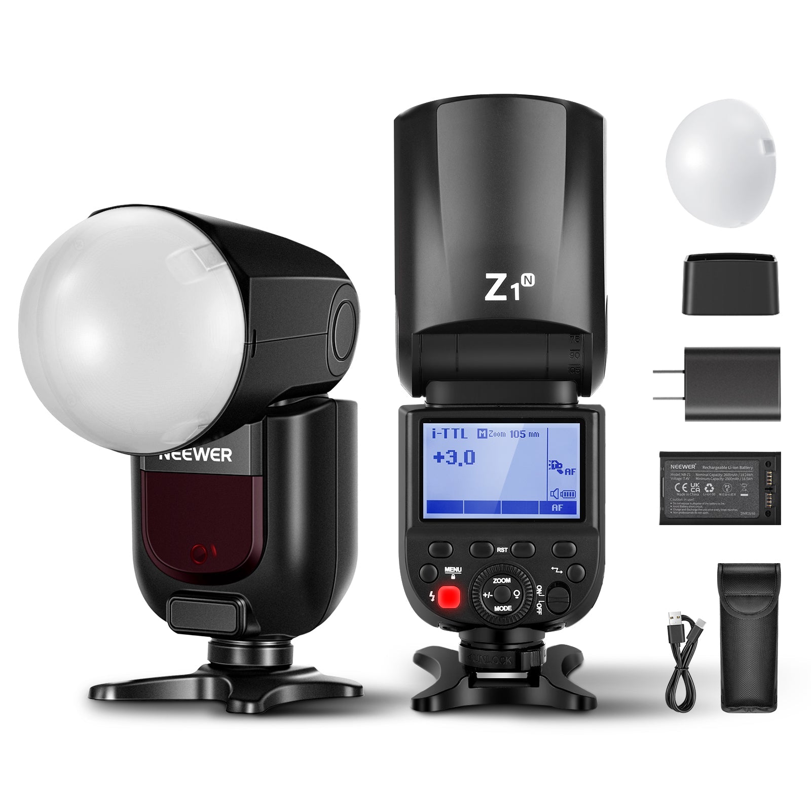 NEEWER Z1-N TTL Round Head Flash Speedlite With Magnetic Dome
