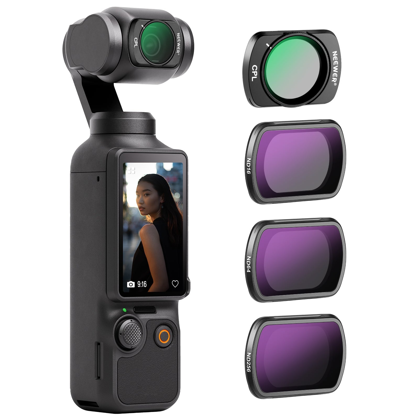 NEEWER 4 Pack Magnetic ND Filter Set for DJI OSMO Pocket 3 / Pocket 4