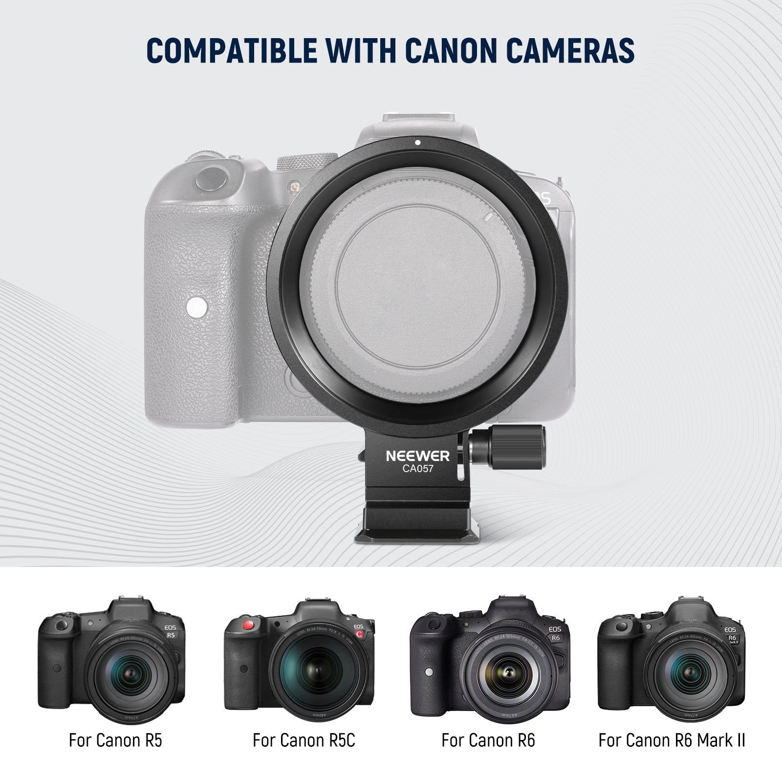 NEEWER CA057 Rotatable Camera Lens Collar for Canon R5 R5C R6 Mark