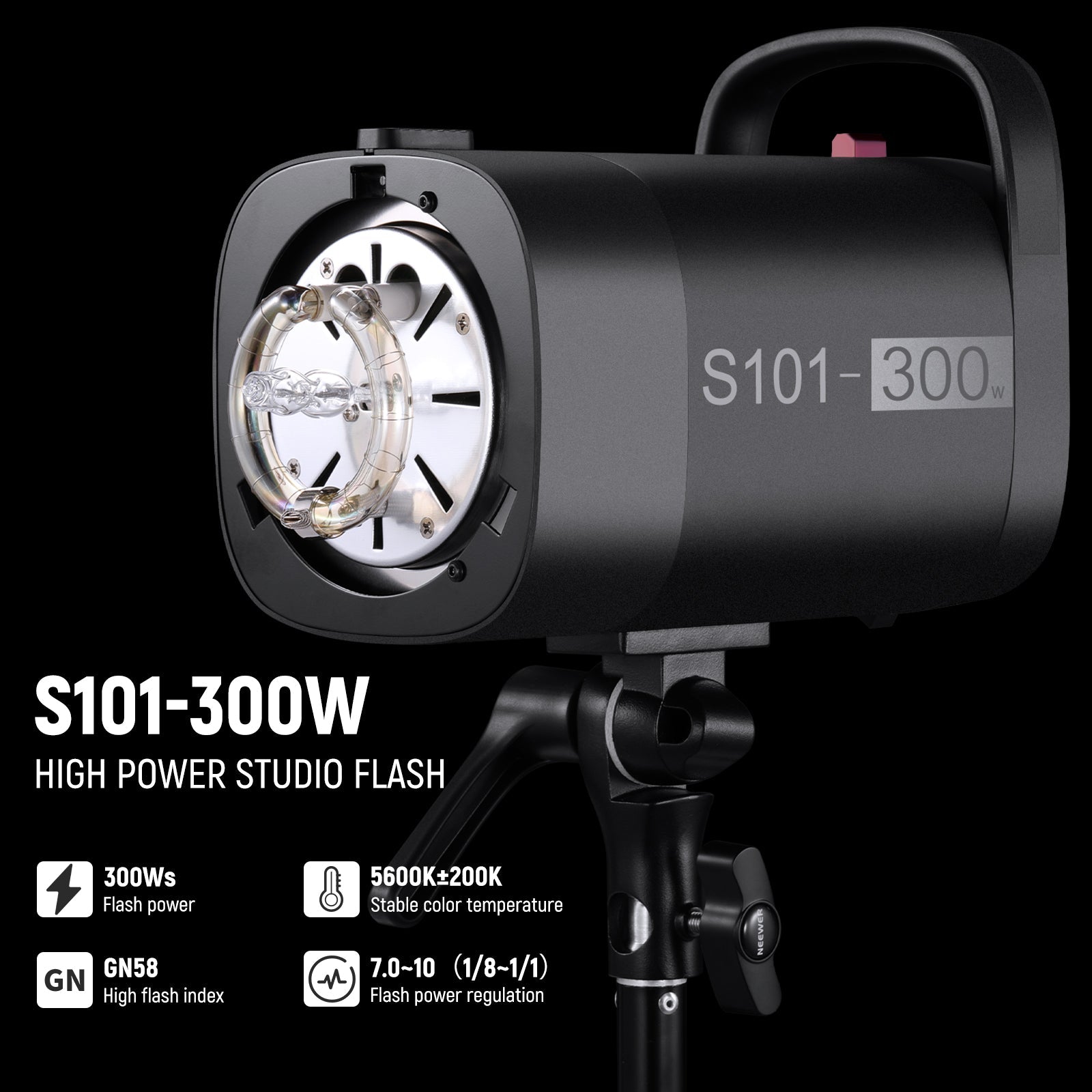 NEEWER S101-300W Monolight with 150W Modeling Lamp - NEEWER