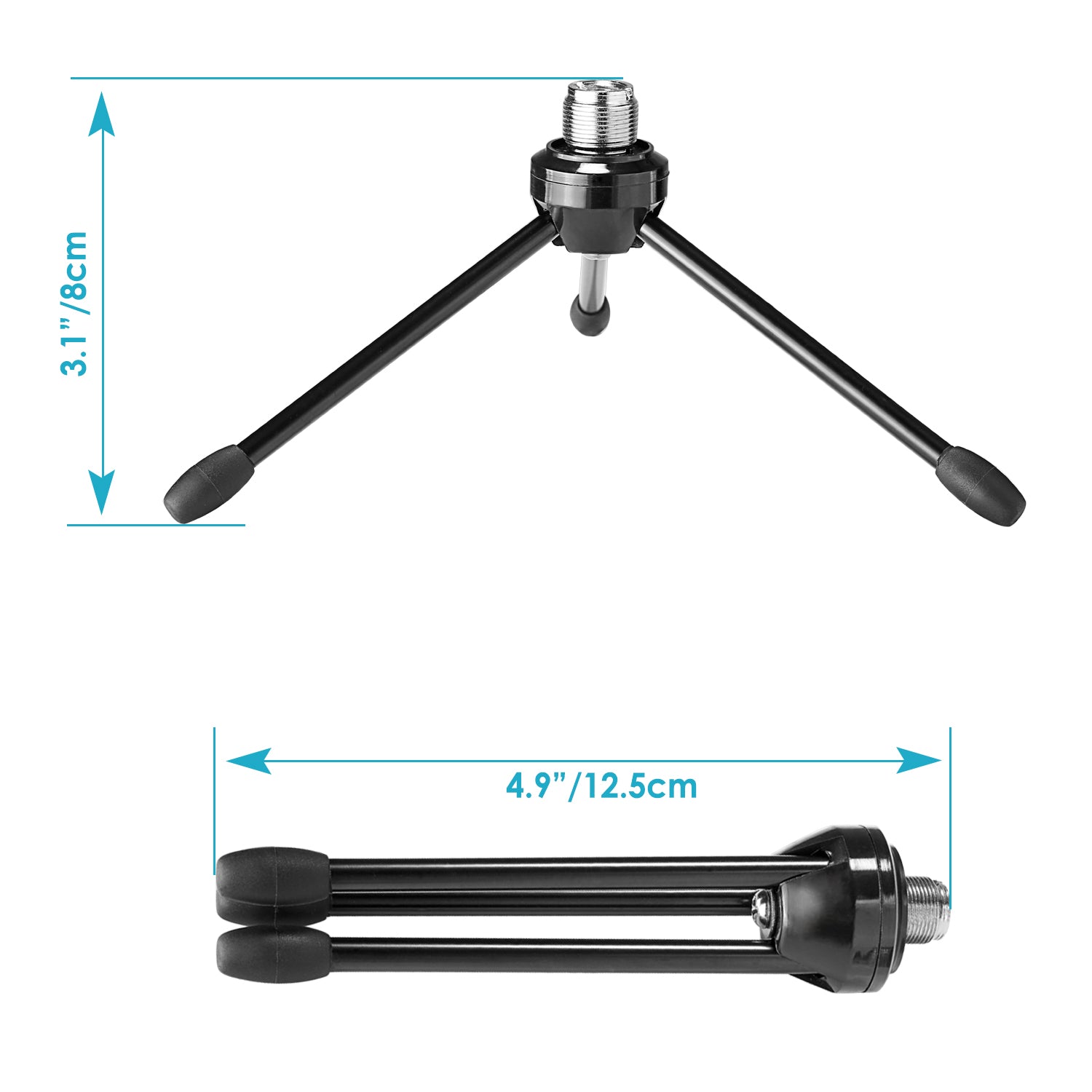 Neewer Desktop Desk Microphone Stand Foldable Tripod with Non-slip Feet