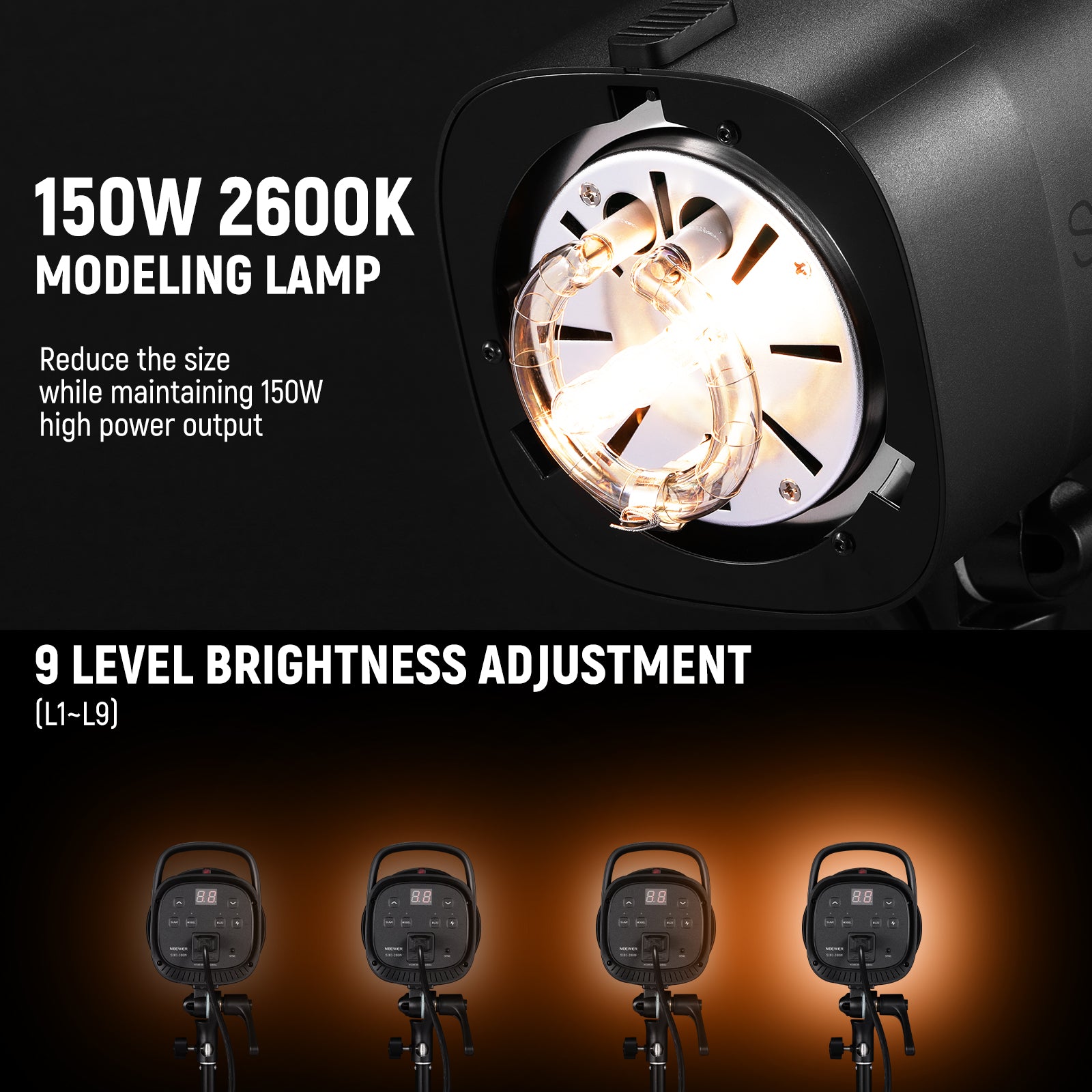 NEEWER S101-300W Monolight with 150W Modeling Lamp - NEEWER