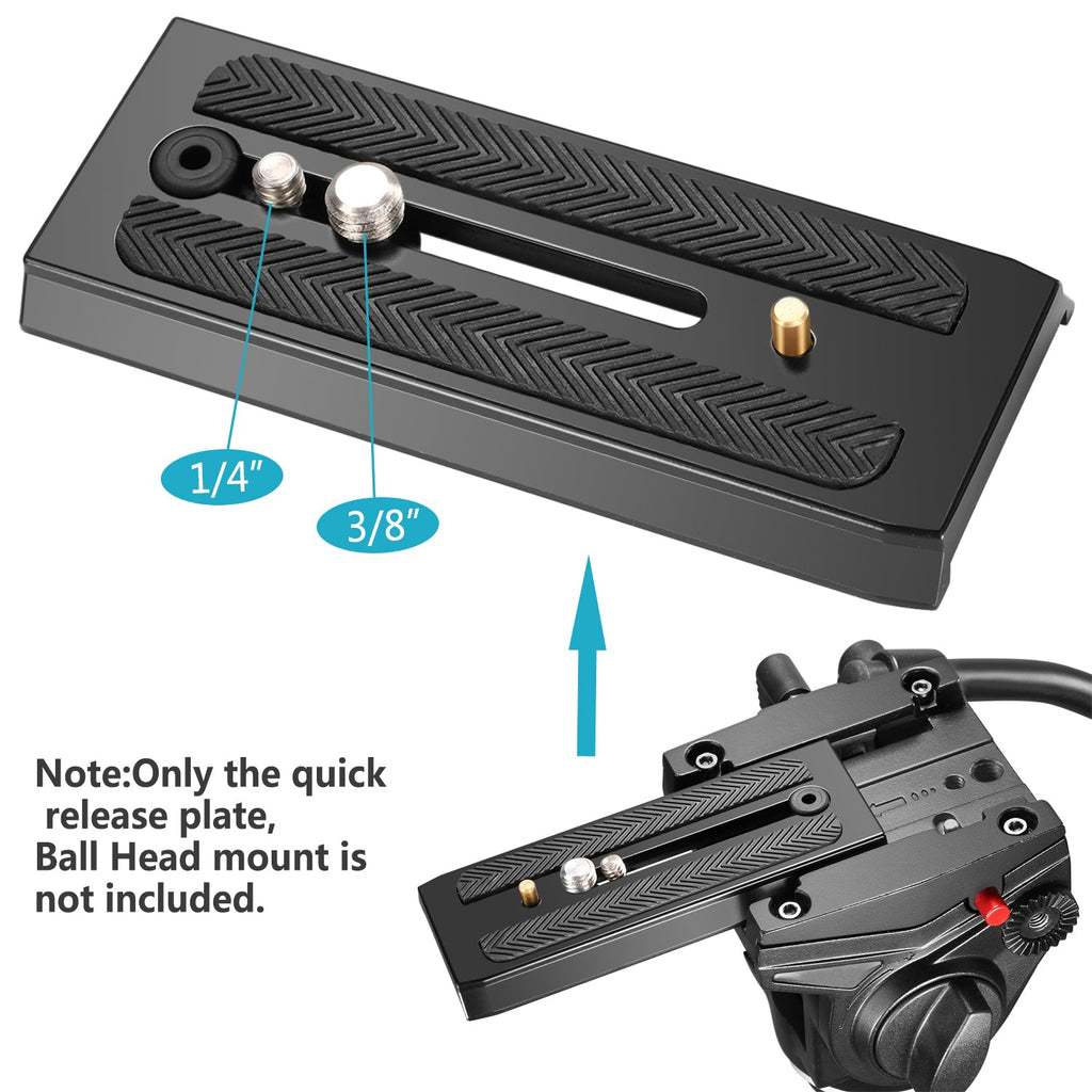 Neewer 2-Pack Rapid Connect Quick Shoe Sliding Plate Camera Mounts with 1/4 inch and 3/8 inches Mounting Screws