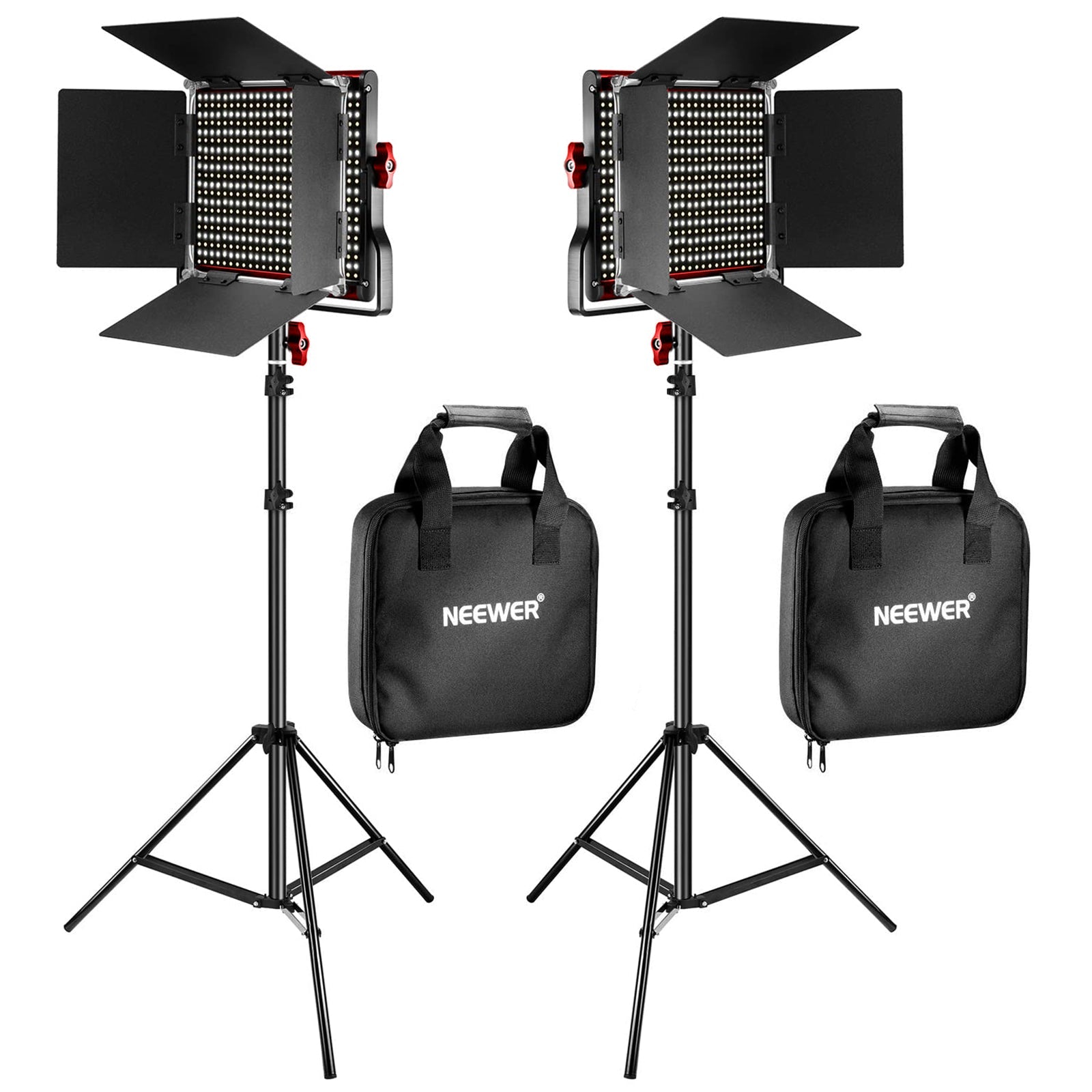 NEEWER 2 Pack NL660 Bi Color 660 LED Video Light and Stand Kit