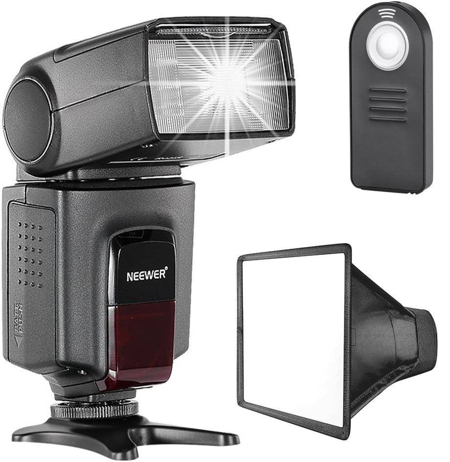 NEEWER TT560 Speedlite Flash Kit with Softbox and Remote Control 