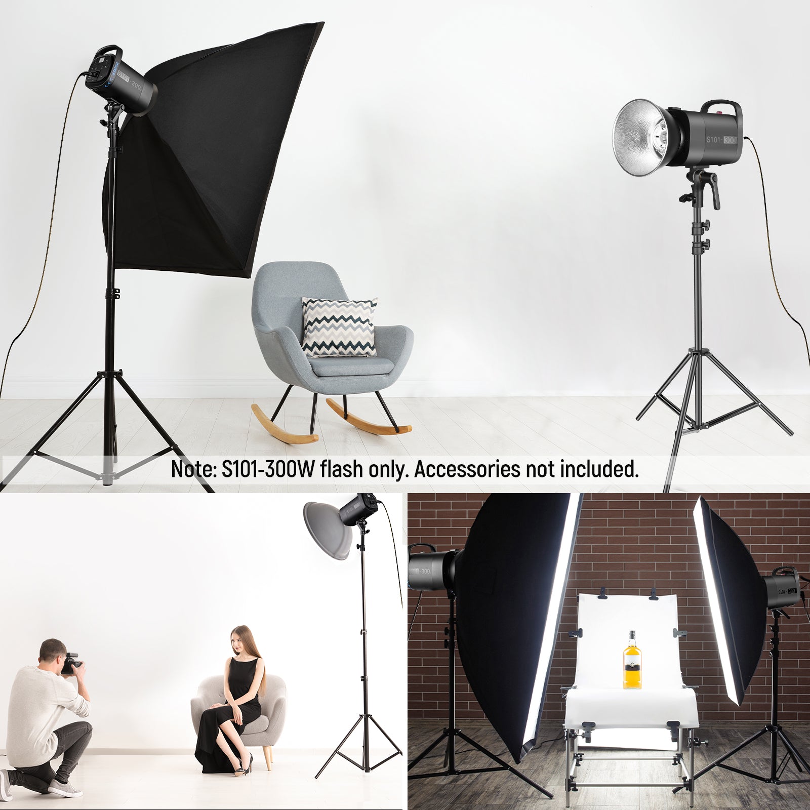 NEEWER S101-300W スタジオモノライト　撮影ライト　セット NEEWER S101-300W Monolight | Strobe Light Photography